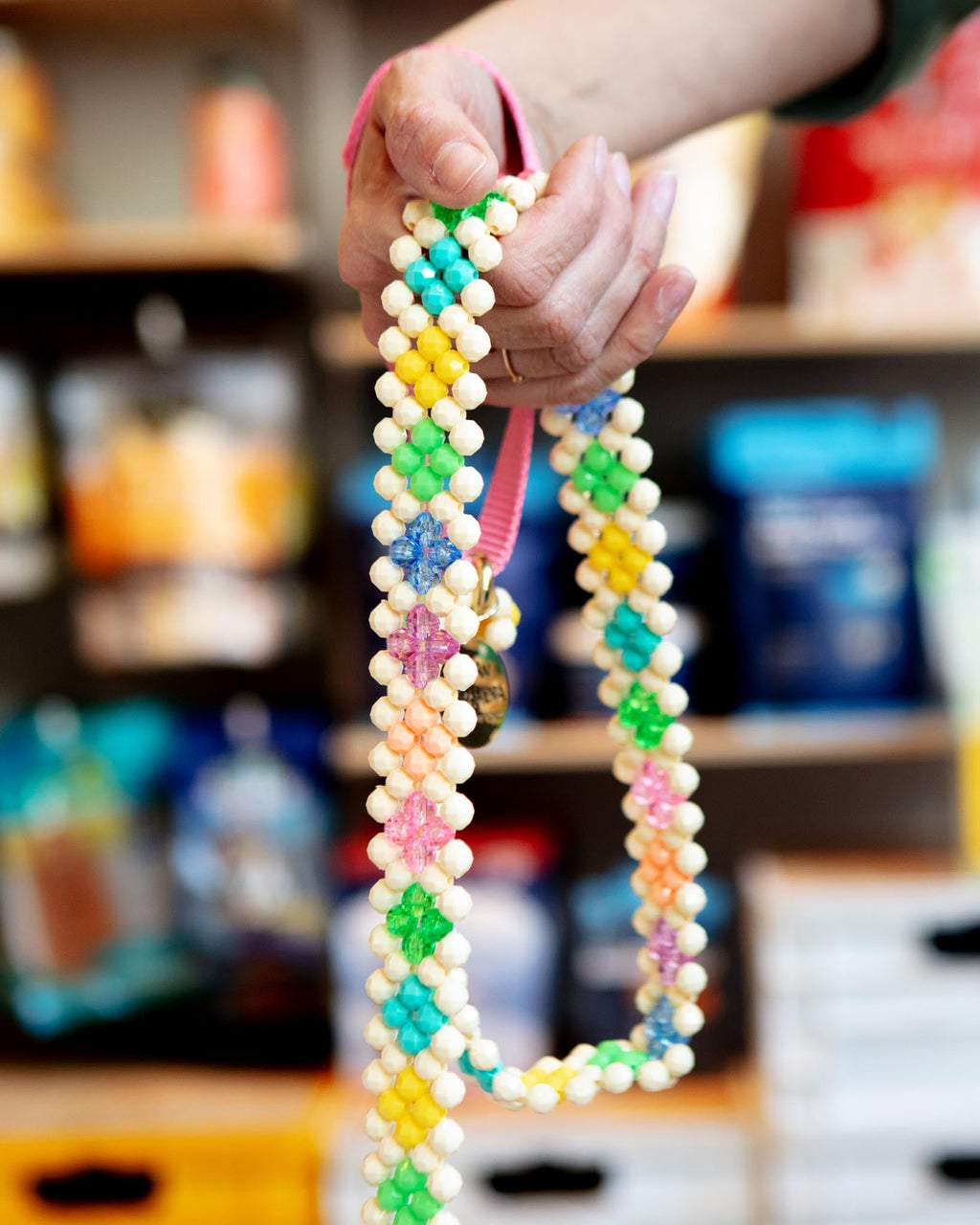 Beaded dog leash