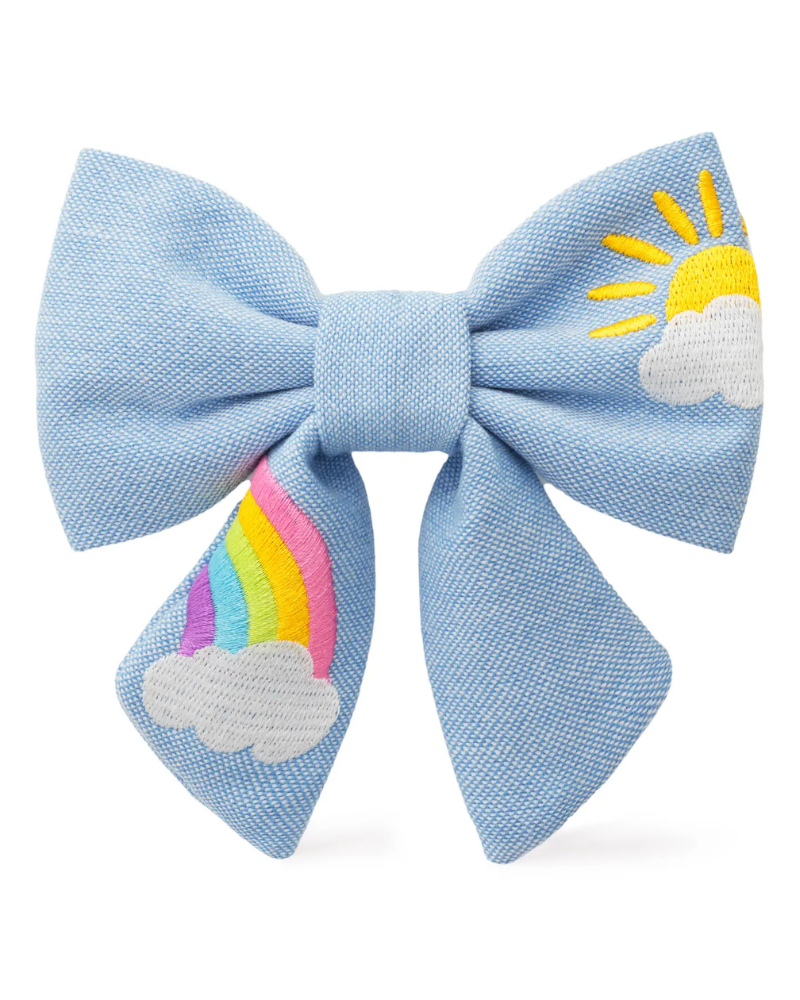 Embroidered dog bow