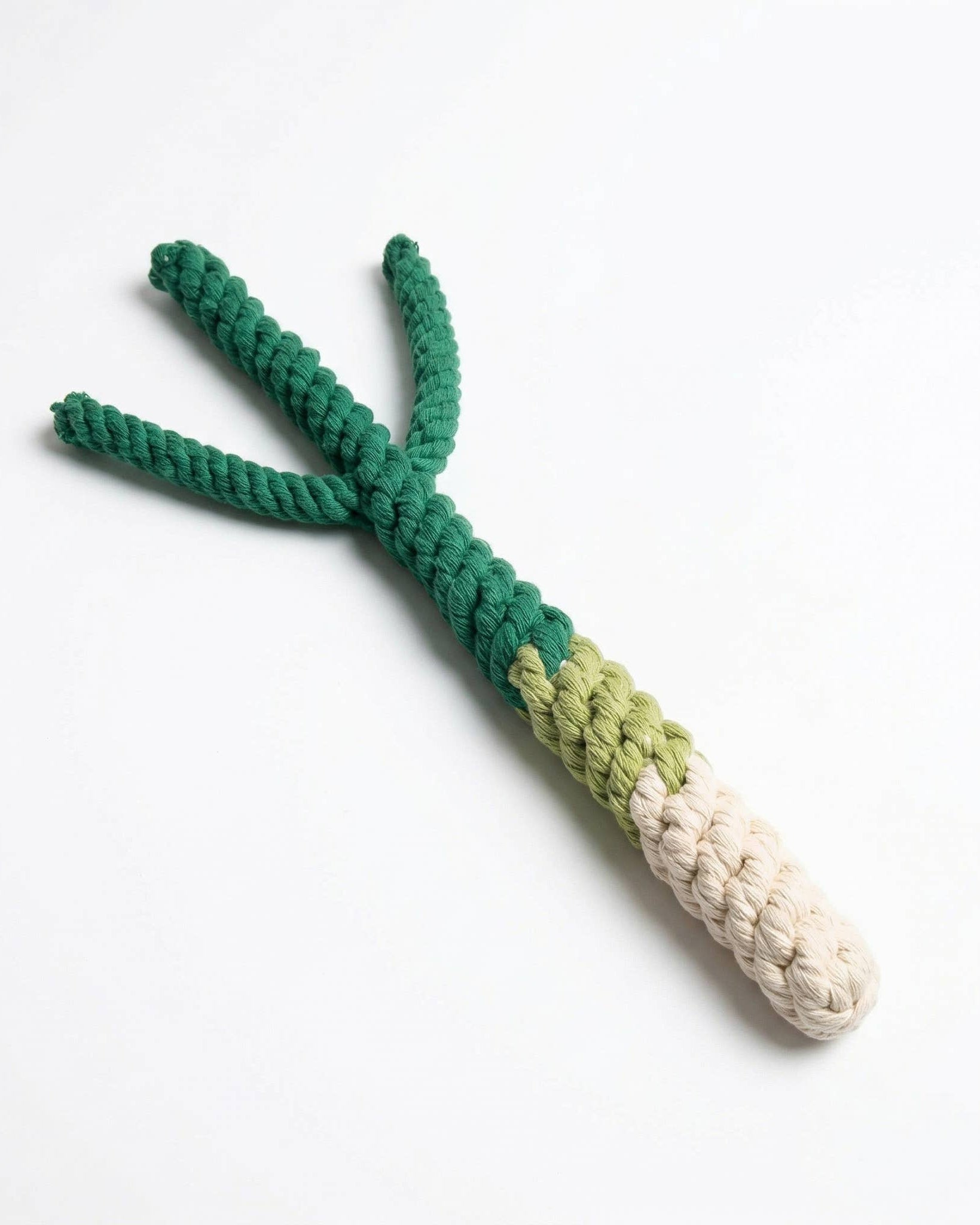 Handmade Green Onion Rope Dog Toy