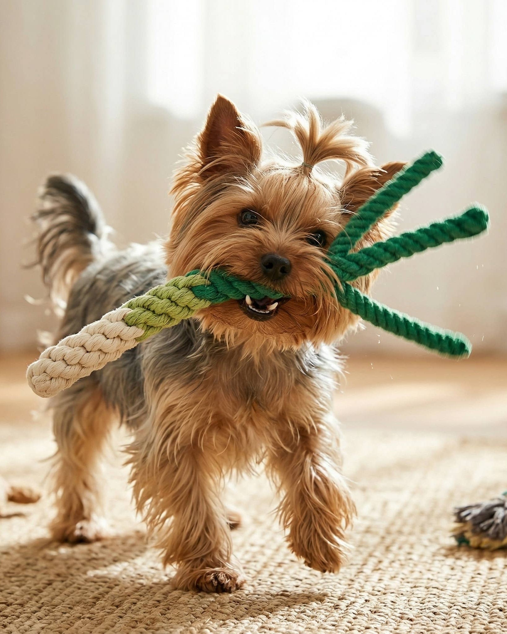 Handmade Green Onion Rope Dog Toy