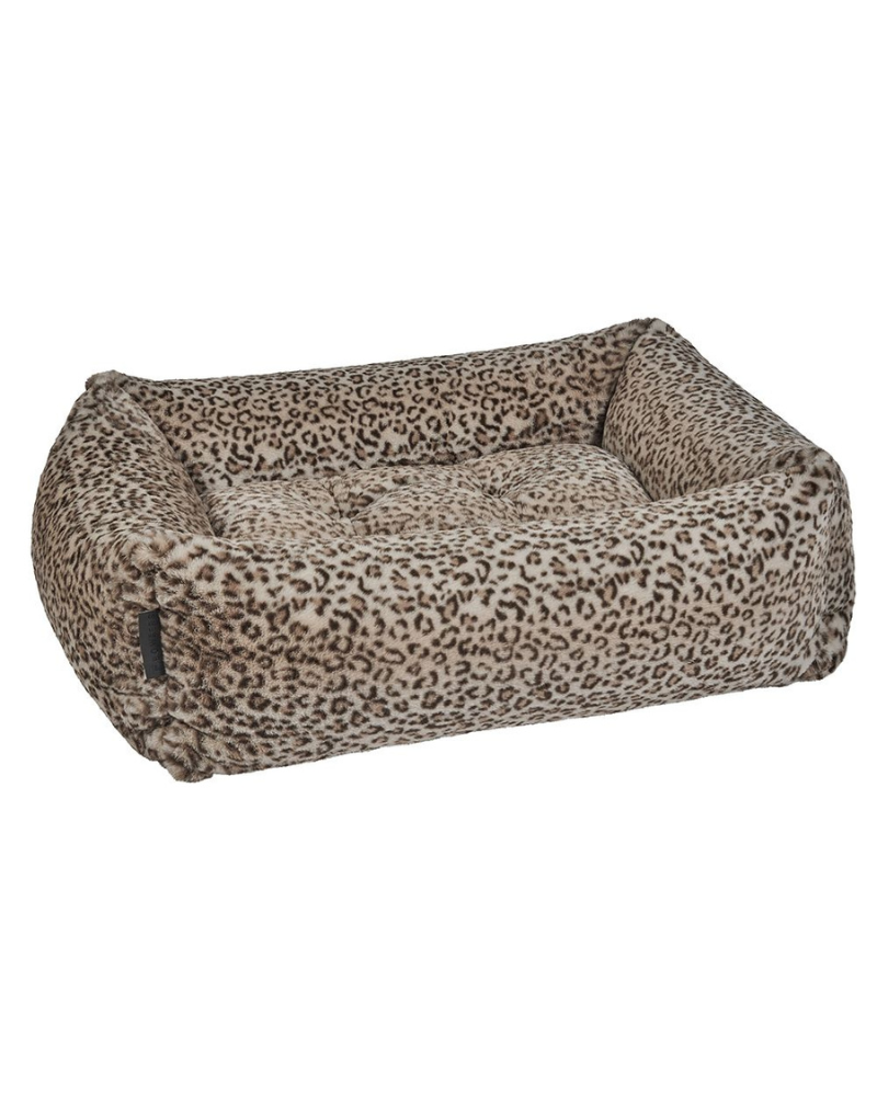 Leopard print dog bed