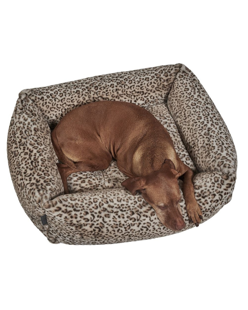 Leopard print dog bed