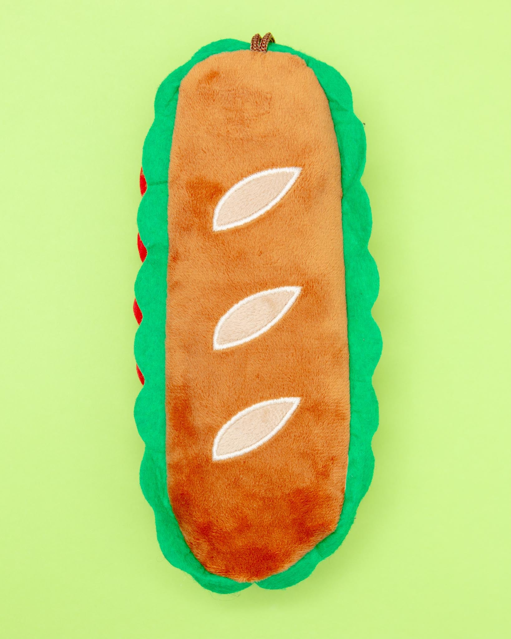 Plush sandwich dog toy